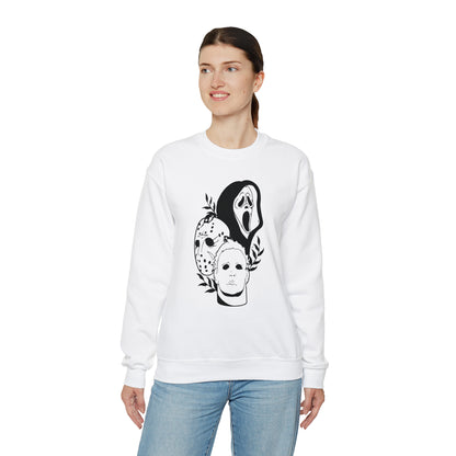 Unisex Heavy Blend Crewneck Horror Trio Sweatshirt