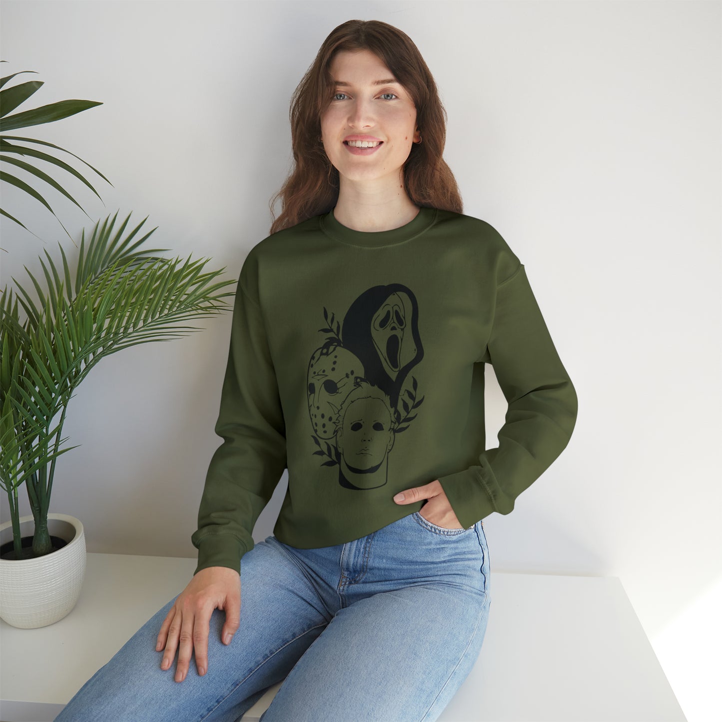 Unisex Heavy Blend Crewneck Horror Trio Sweatshirt