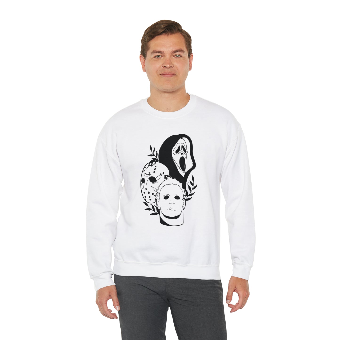 Unisex Heavy Blend Crewneck Horror Trio Sweatshirt