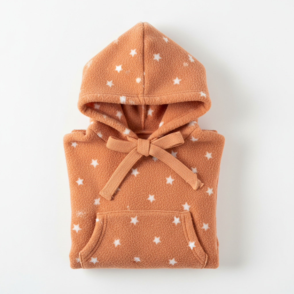 Peach Star Hoodie - Top down view