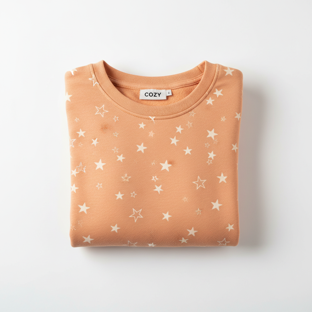 Peach Star Hoodie flat lay